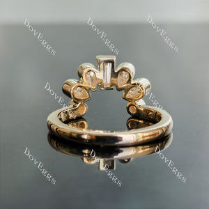 Doveggs round bezel moissanite/lab grown diamond wedding band-2.0mm band width