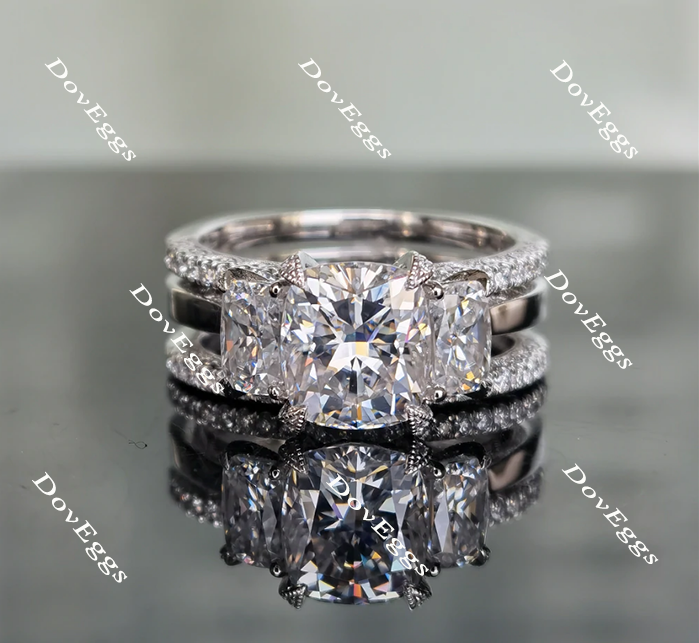 three stone moissanite engagement ring