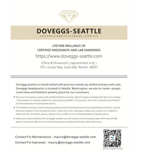 Doveggs three stone moissanite engagement ring for women