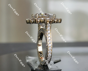 DovEggs heart halo full eternity pave moissanite ring