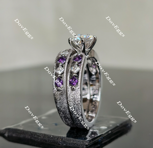 Doveggs half eternity moissanite engagement bridal set(2 rings)