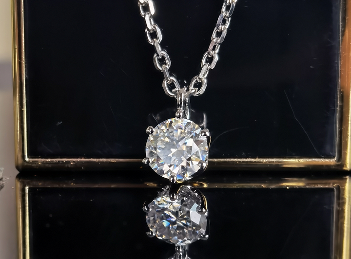 Doveggs round brilliant moissanite pendant necklace for women (pendant only) - DovEggs-Seattle