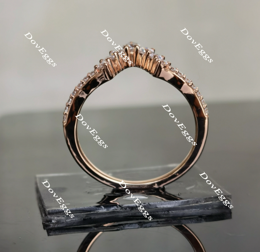 Sassanach smokey sparks grey pear moissanite bridal set (3 rings)