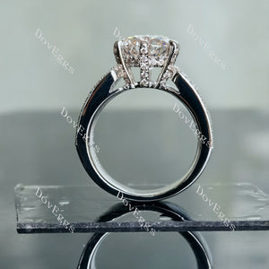 DovEggs half eternity pave round moissanite engagement ring (engagement ring only)