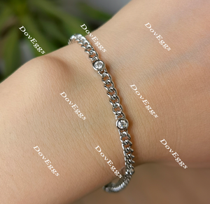 Doveggs round bezel setting moissanite/lab grown diamond bracelet