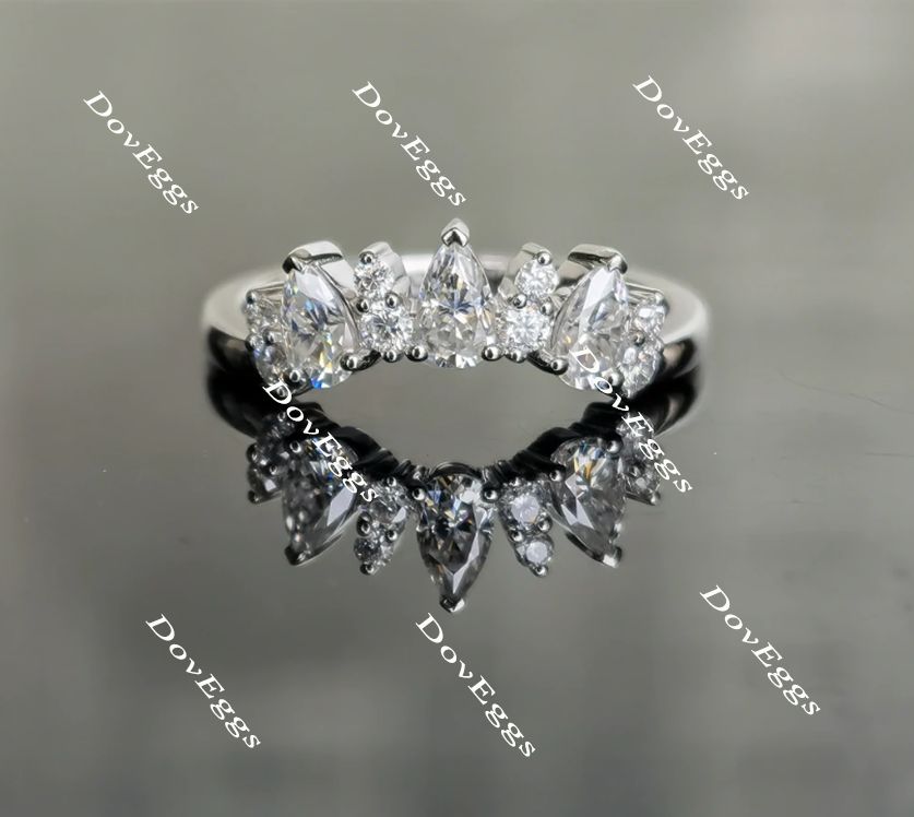 Doveggs crown moissanite engagement ring/wedding band-2.0mm band width