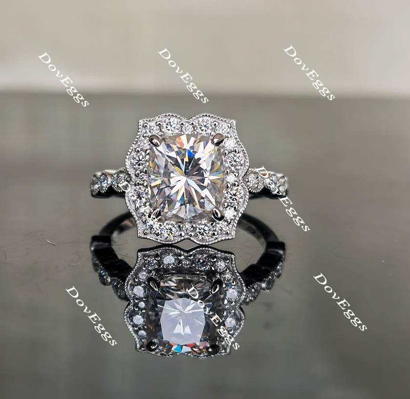 halo moissanite engagement ring