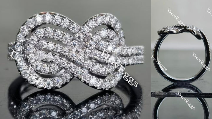Doveggs round Infinity Knot moissanite/lab grown diamond wedding band-2.6mm band width