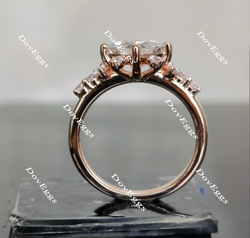 The M ❤ K Rappazzo princess floral moissanite bridal set (3 rings)