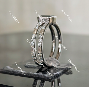 Doveggs black emerald eternity pave moissanite engagement ring
