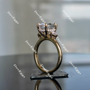 The Katherine oval side stone moissanite engagement ring