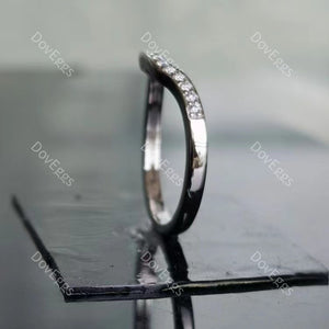 DovEggs princess halo pave moissanite bridal set(1 engagement ring+2 bands)