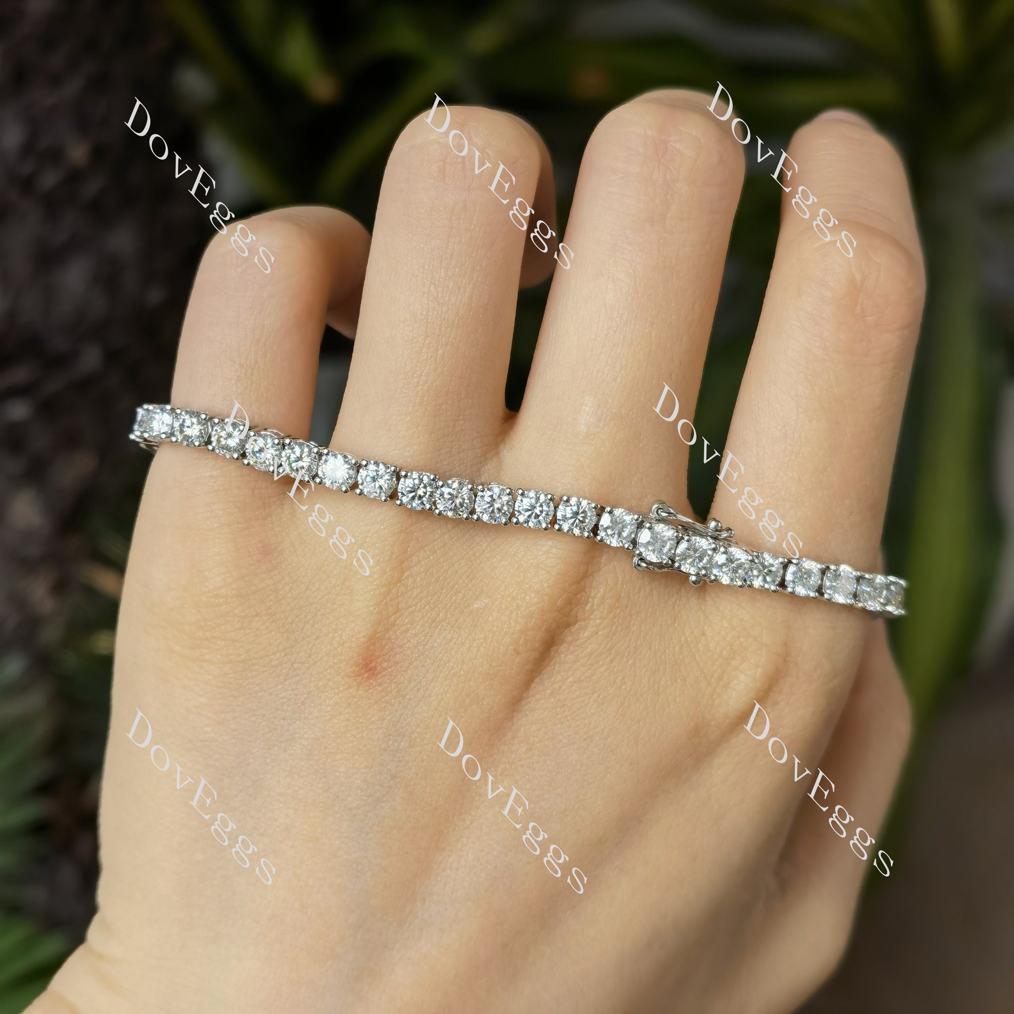 Doveggs round GHI color moissanite/lab grown diamond tennis bracelet