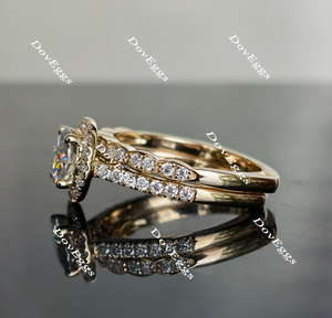 Doveggs halo round moissanite bridal set (2 rings)