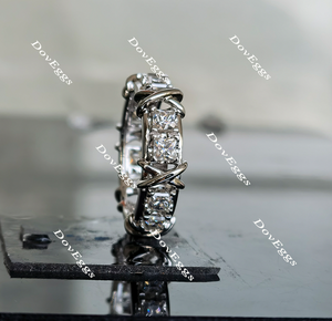 Doveggs Princess eternity moissanite wedding band-6.5mm band width