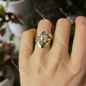 DovEggs art deco moissanite bridal set (3 rings)