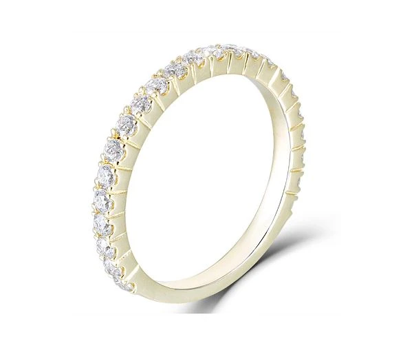 doveggs Half eternity pave moissanite wedding band/moissanite guard ring-1.8mm band width