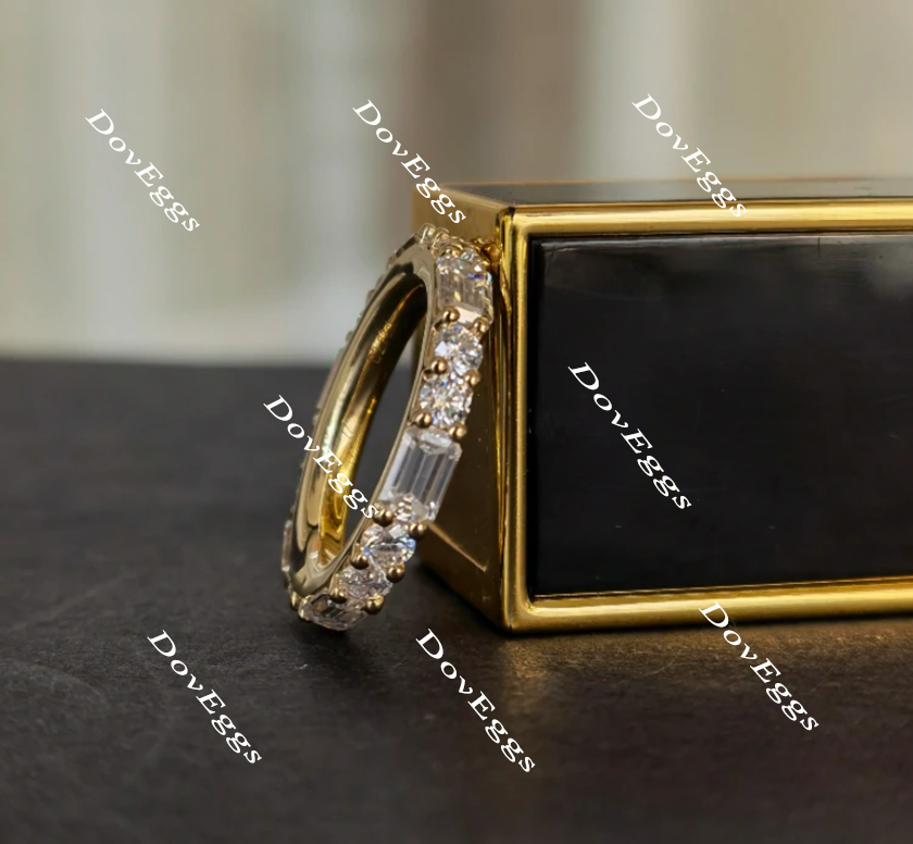 doveggs full eternity moissanite /lab grown diamondengagement ring wedding band-3mm band width