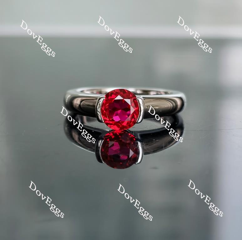 Doveggs round solitaire vivid pegion blood ruby colored gem engagement ring