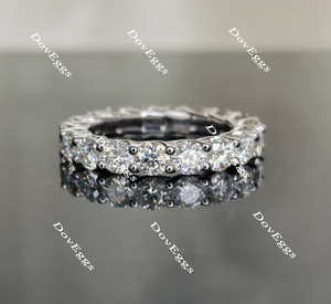 Doveggs round full eternity moissanite/lab grown diamond wedding band-4mm band width