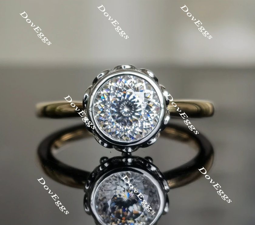 flower shape moissanite ring