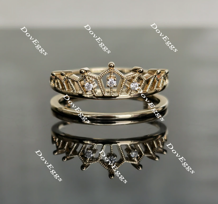 Doveggs crown moissanite guard ring/lab grown diamond enhancer-5.5mm band width - DovEggs-Seattle