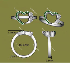 In Mayte honor: you are value round moissanite/lab grown diamond & colorded gem band-2.3mm band width