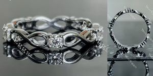 Doveggs round full eternity and infinity symbols moissanite/lab grown diamond wedding band-3.5mm band width