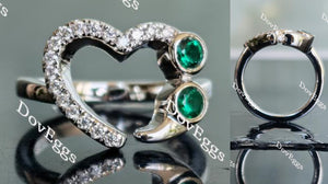 In Mayte honor: you are value round moissanite/lab grown diamond & colorded gem band-2.3mm band width
