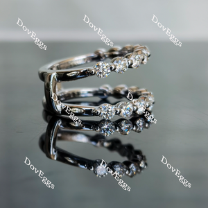 Doveggs round half eternity pave moissanite/lab grown diamond enhancer/wedding band-7.7mm band width