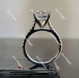 The Karen half eternity paved radiant moissanite bridal set (3 rings)