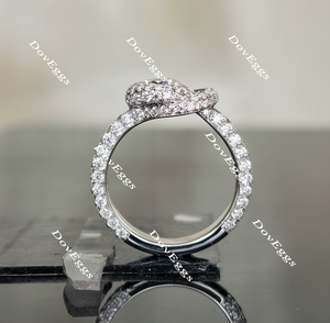 Doveggs round art deco moissanite engagement ring