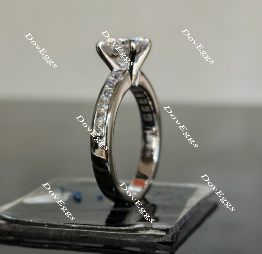 Doveggs octagon channel set moissanite bridal set (2 rings)