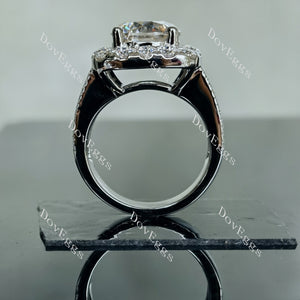 Doveggs round halo channel set moissanite engagement ring