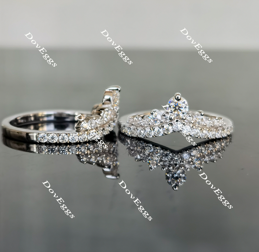 Doveggs curved crown moissanite /Lab grown diamond wedding band(one piece of wedding band only)-1.7mm band width