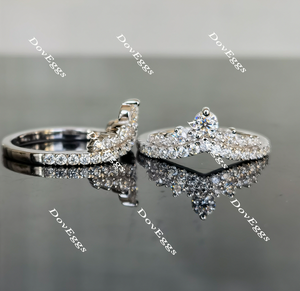 Doveggs curved crown moissanite /Lab grown diamond wedding band(one piece of wedding band only)-1.7mm band width