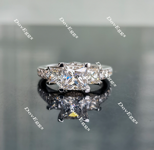 Three-stone moissanite engagement ring