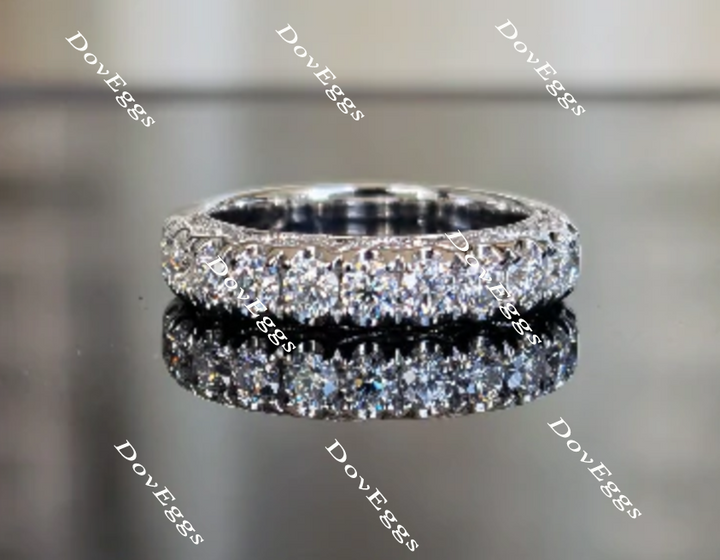 Doveggs Pave moissanite/lab grown diamond wedding band for women-4mm band width - DovEggs-Seattle