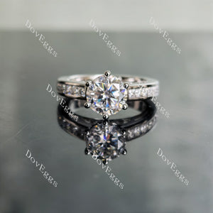 Doveggs round half eternity channel set moissanite ring