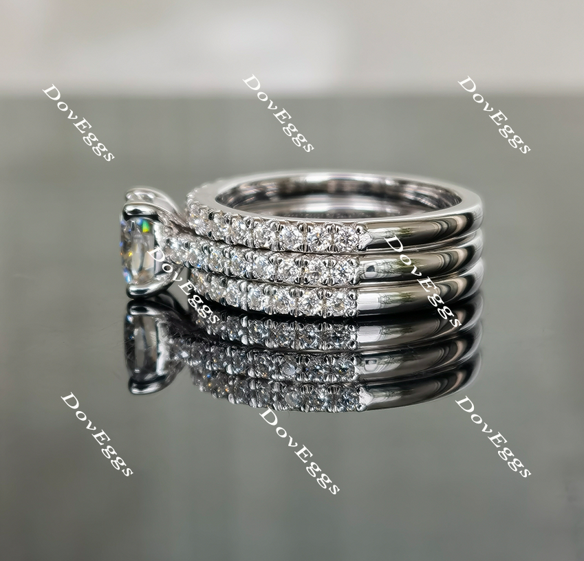 Doveggs half eternity pave moissanite/lab grown diamond wedding band(one piece of wedding band only)-1.8mm band width