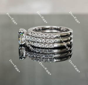 Doveggs half eternity pave moissanite/lab grown diamond wedding band(one piece of wedding band only)-1.8mm band width