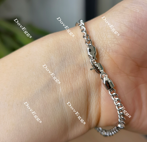 Doveggs round bezel setting moissanite/lab grown diamond bracelet