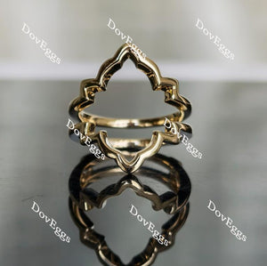 Doveggs round floral setting moissanite bridal set (2 rings)