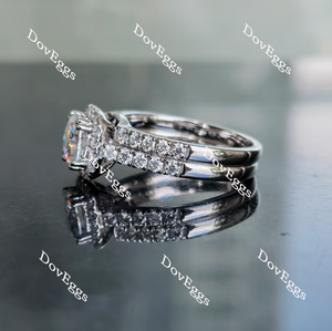 Doveggs cushion halo moissanite bridal set (2 rings)