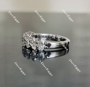 Doveggs oval eternity moissanite/lab grown diamond wedding band-2.4mm band width
