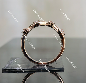 Doveggs leaves shape moissanite/lab grown diamond wedding band for women-1.8mm band width
