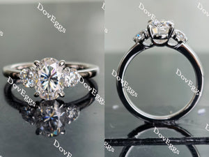 three-stone moissanite engagement ring