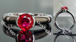 Doveggs round solitaire vivid pegion blood ruby colored gem engagement ring