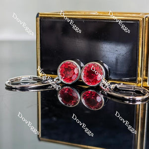 Doveggs bezel setting drop colored gem earrings for women