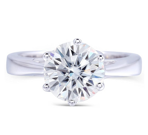 doveggs sterling silver 2 carat g-h-i color round moissanite ring